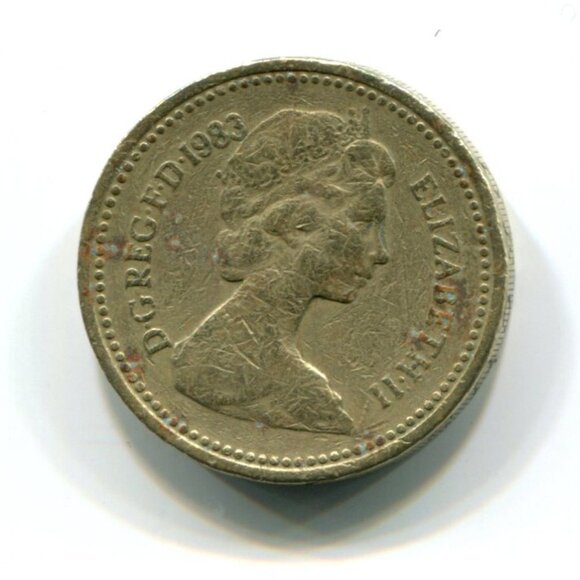 1983 Great Britain One Pound Coin (b511-7) - Picture 2 of 2